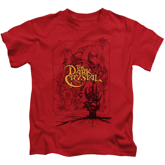 Dark Crystal Poster Lines Juvenile Kids Youth T Shirt Red (4) Officially Licensed