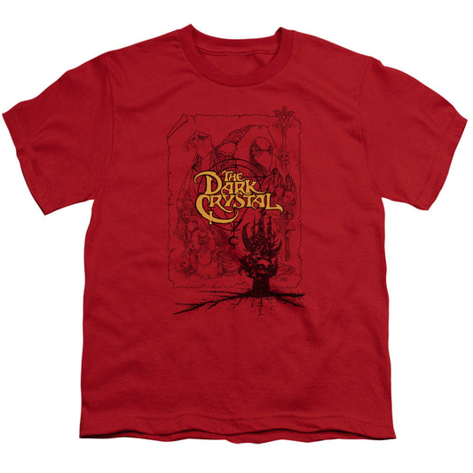 Dark Crystal Poster Lines Kids Youth T Shirt Red Officially Licensed