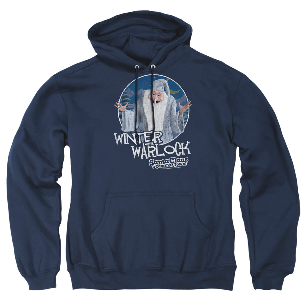 Santa Claus Is Comin To Town Winter Warlock Mens Hoodie Navy Officially Licensed