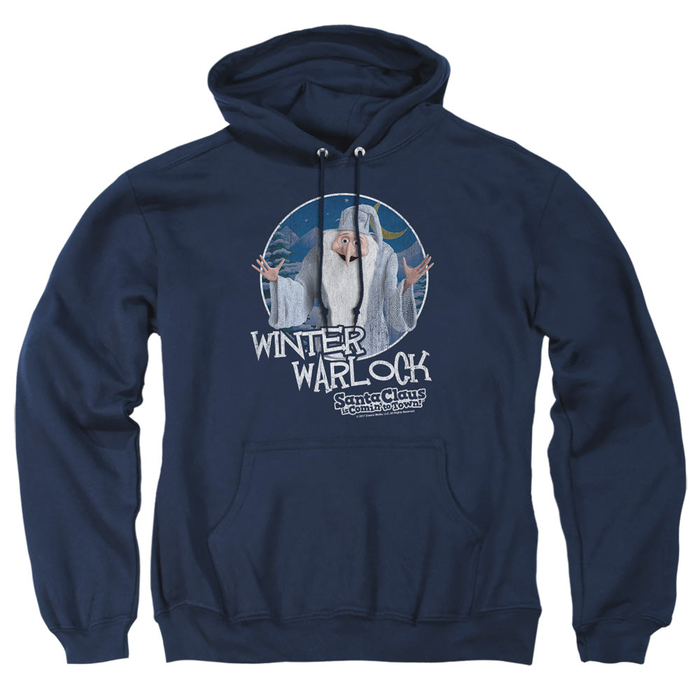 Santa Claus Is Comin To Town Winter Warlock Mens Hoodie Navy Officially Licensed