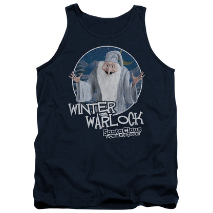 Santa Claus Is Comin To Town Winter Warlock Mens Tank Top Shirt Navy Officially Licensed