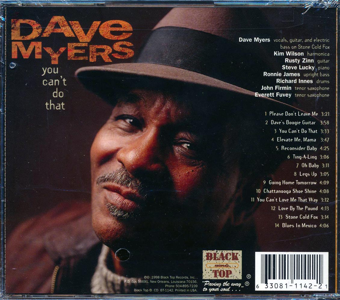 Dave Myers - You Can't Do That [1998 New CD]