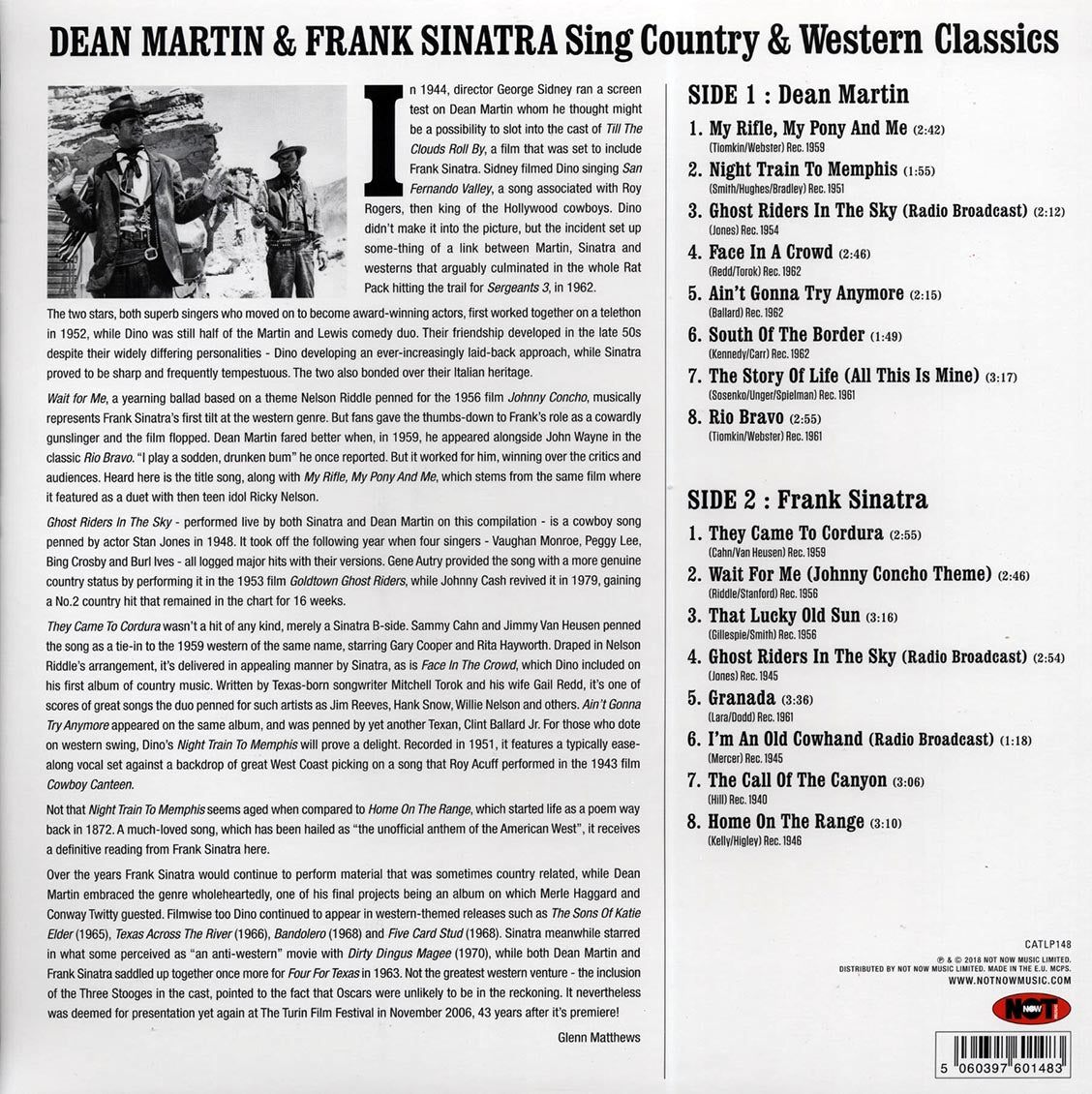 Dean Martin & Frank Sinatra - Sings Country & Western Classics [2018 Compilation 180G] [New Vinyl Record LP]