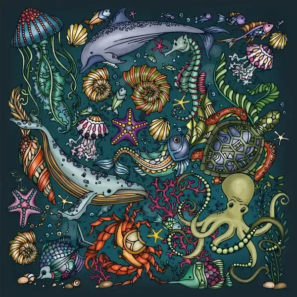 Deep Sea 246 Piece Jigsaw Puzzle with Display Frame Curiosi
