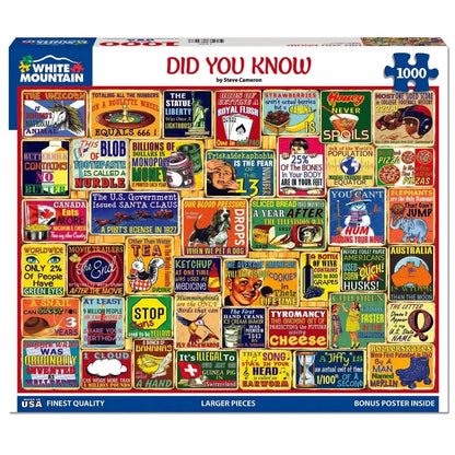 Did You Know 1000 Piece Jigsaw Puzzle White Mountain