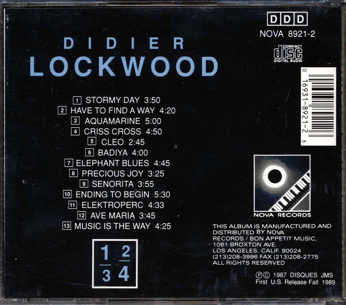 Didier Lockwood - 1 2 3 4 [1989 New CD]