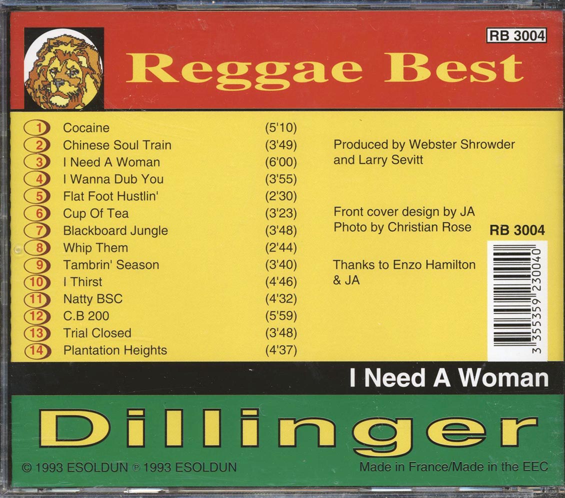 Dillinger - I Need a Woman [1993 Compilation] [New CD]