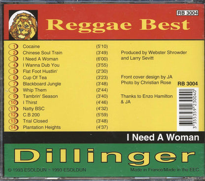 Dillinger - I Need a Woman [1993 Compilation] [New CD]