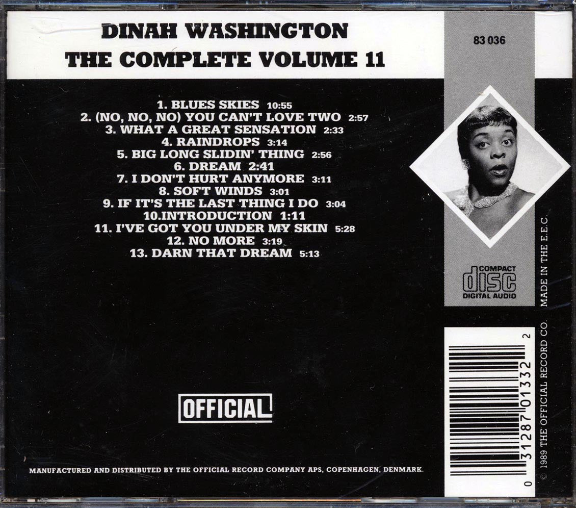 Dinah Washington - The Complete Dinah Washington Vol. 11 1954 [1989 Mono] [New CD]