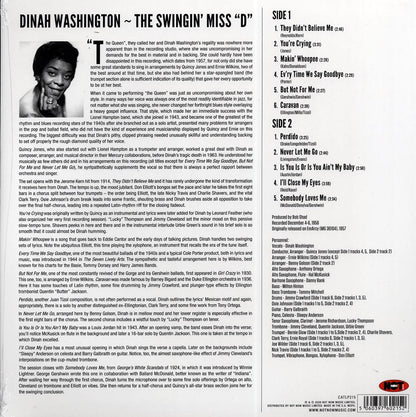 Dinah Washington With Quincy Jones and His Orchestra - The Swingin' Miss "D" [2020 Reissue Mono] [New Vinyl Record LP]