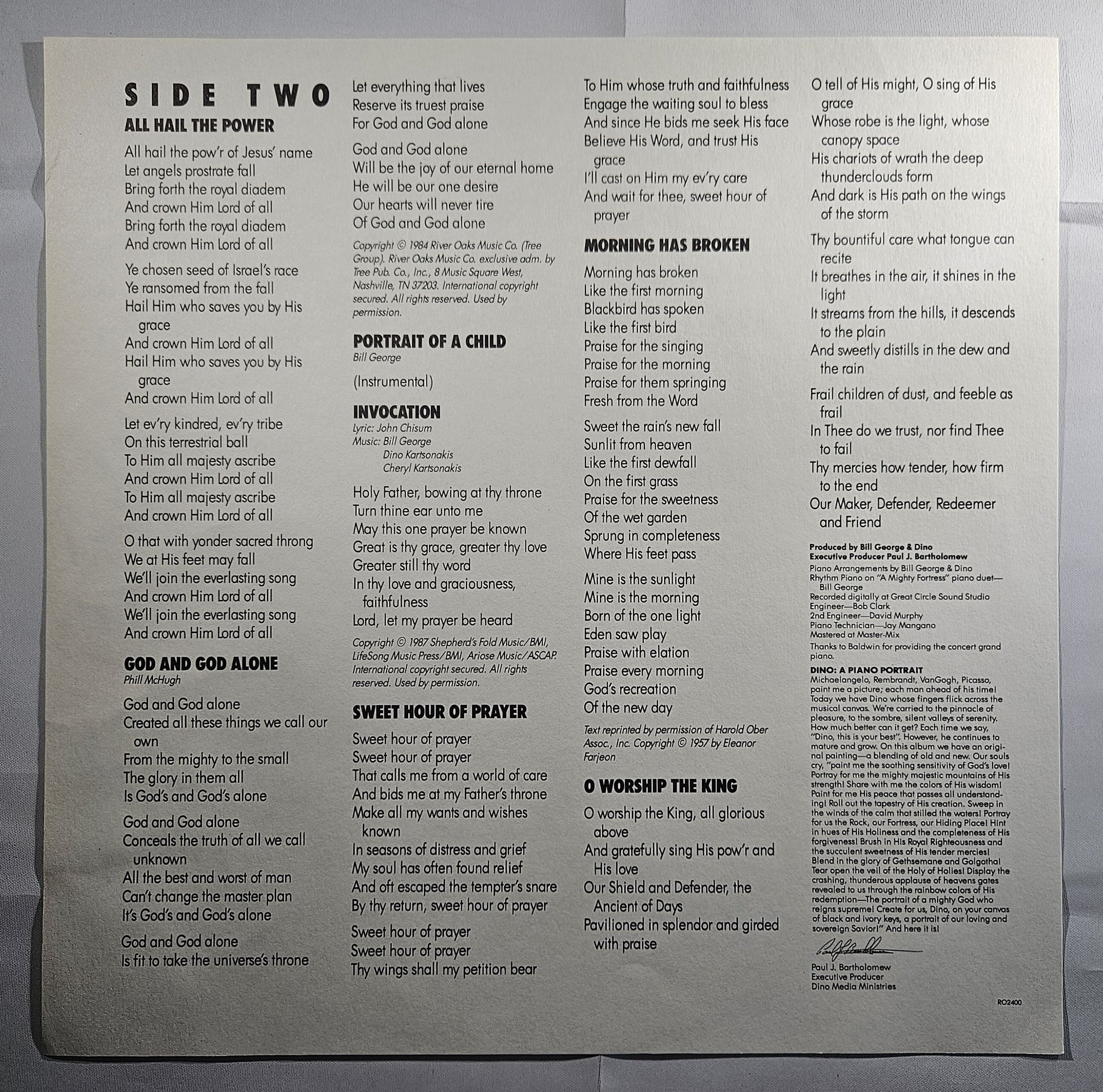 Dino - A Piano Portrait [1987 Used Vinyl Record LP]