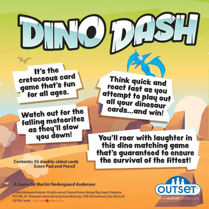 Dino Dash Card Game - Be Quick or Be Extinct - Outset