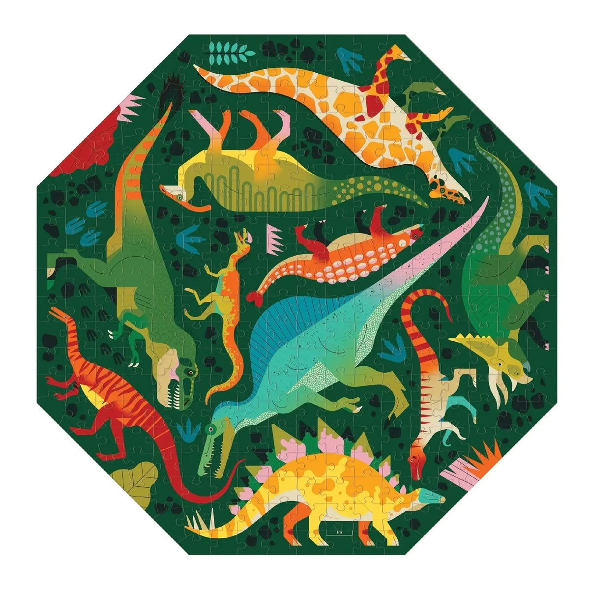 Dinosaurs to Scale 300 Piece Octagon Jigsaw Puzzle Mudpuppy
