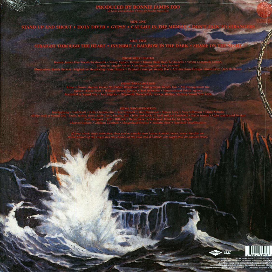 Dio - Holy Diver [2021 Reissue Remastered 180G] [New Vinyl Record LP]