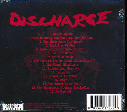 Discharge - The Nightmare Continues...Live [2016 Reissue] [New CD]