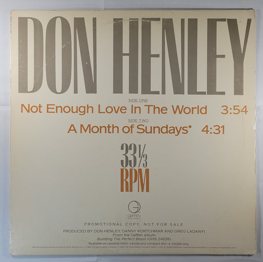 Don Henley - Not Enough Love in the World [1985 Promo] [Used Vinyl 12" Single]