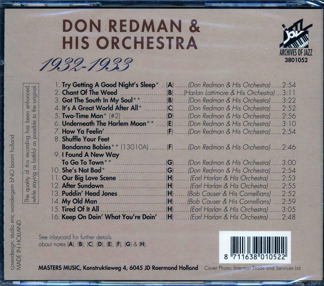 Don Redman & His Orchestra - 1932-1933 [Compilation] [New CD]