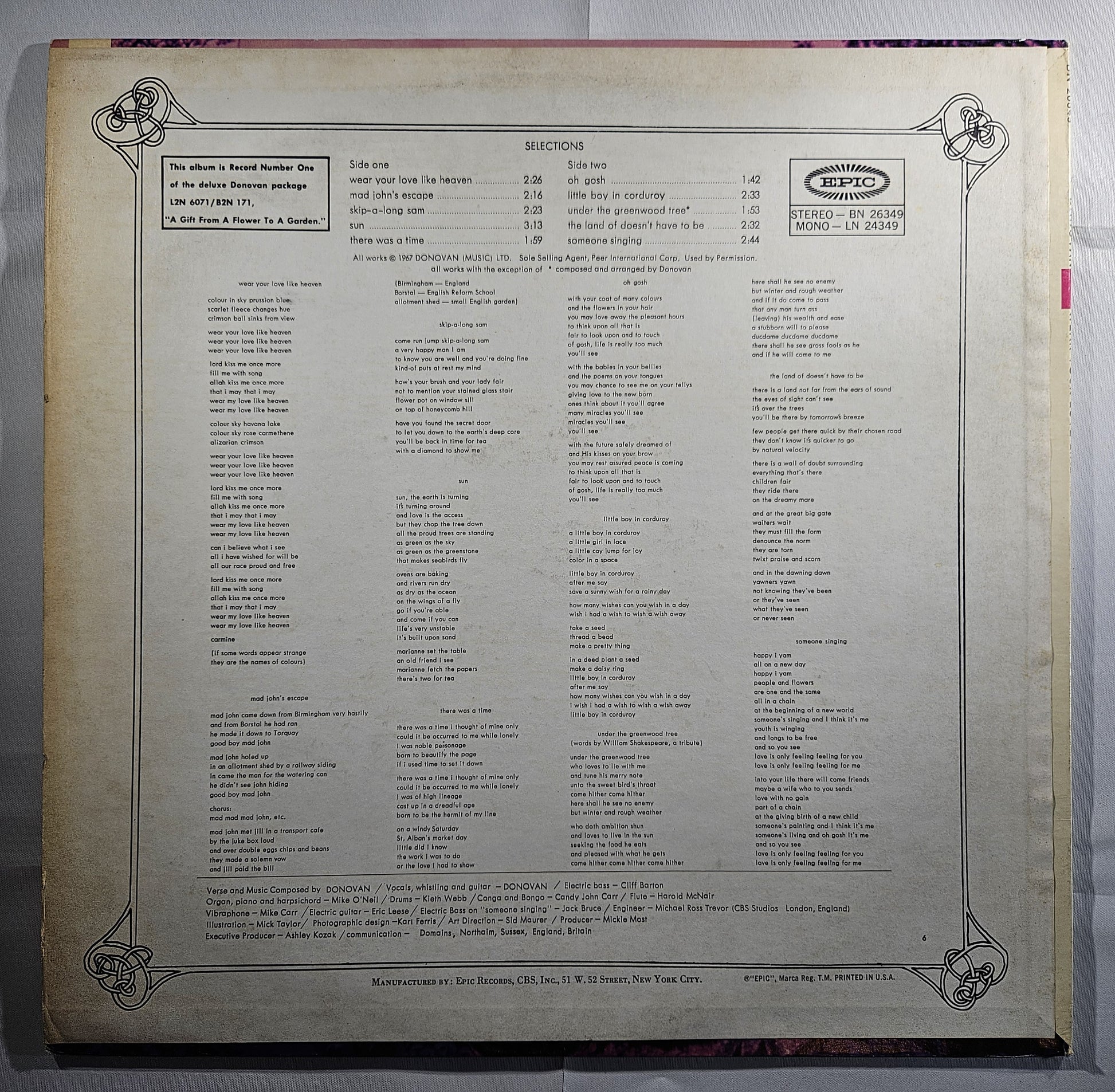 Donovan - Wear Your Love Like Heaven [1967 Santa Maria Pressing] [Used Vinyl Record LP] [C]