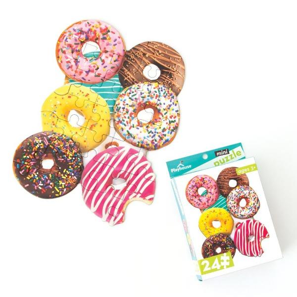 Donuts 24 Piece Mini Shaped Jigsaw Puzzle Paper House