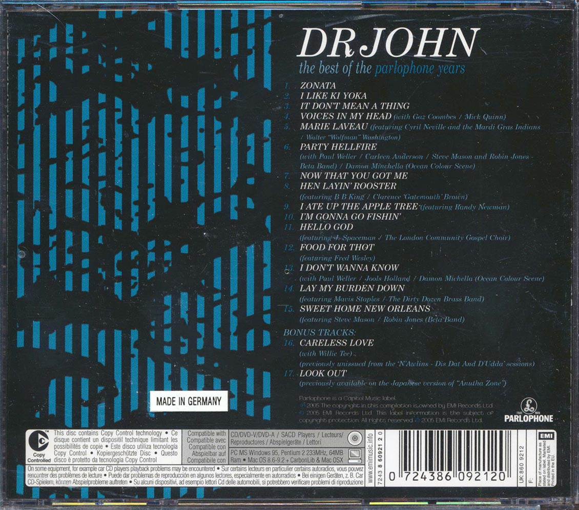 Dr John - The Best of the Parlophone Years [2005 Compilation] [New CD]