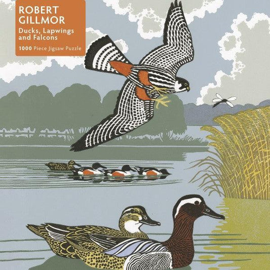 Ducks, Lapwings & Falcons by Robert Gillmor 1000 Piece Jigsaw Puzzle Flame Tree
