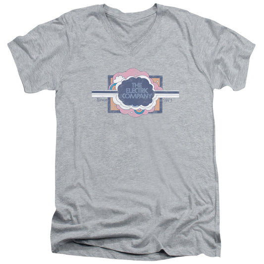 Electric Company Since 1971 Mens Slim Fit V Neck T Shirt Athletic Heather Officially Licensed