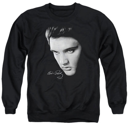 Elvis Presley Face Mens Crewneck Sweatshirt Black