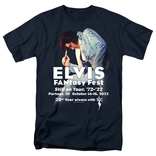 Elvis Elvis Fantasy Fest 2022 Darks Mens T Shirt Navy Officially Licensed