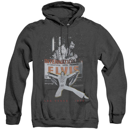 Elvis Presley Las Vegas Mens Heather Hoodie Black Officially Licensed
