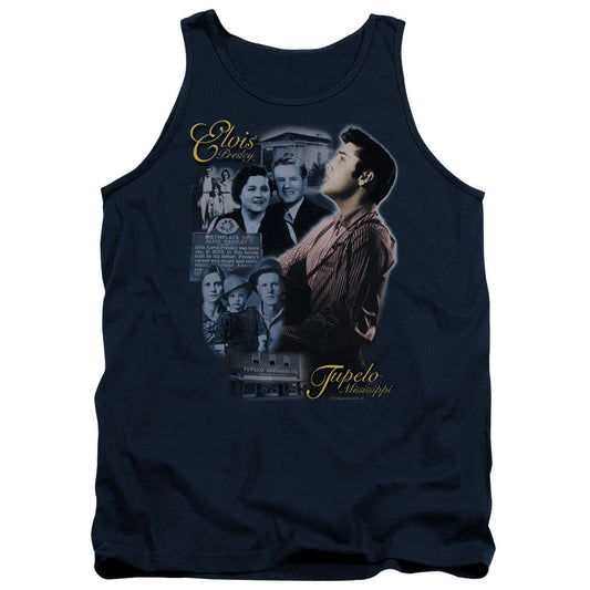 Elvis Presley Tupelo Mens Tank Top Shirt Navy Officially Licensed