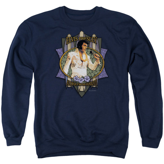 Elvis Presley Aloha From Hawaii Mens Crewneck Sweatshirt Navy