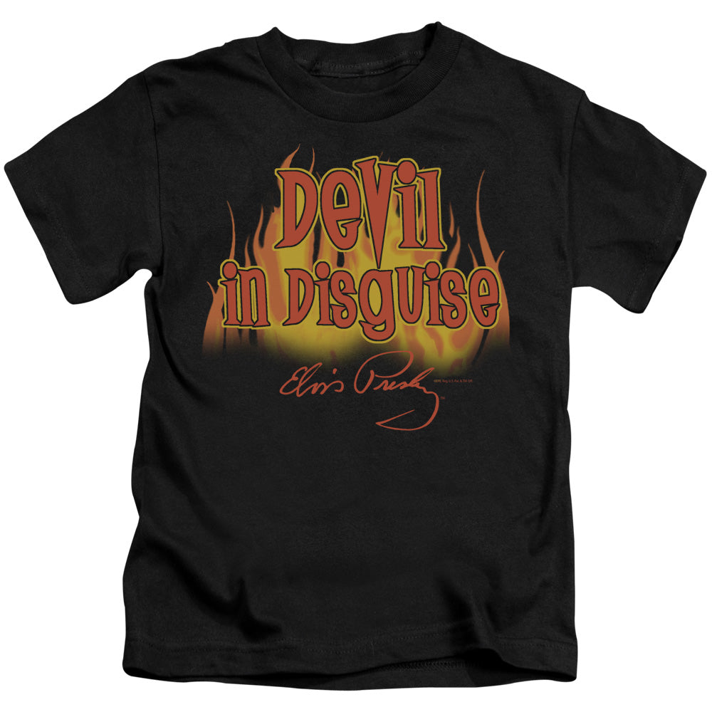 Elvis Presley Devil in Disguise Juvenile Kids Youth T Shirt Black Officially Licensed