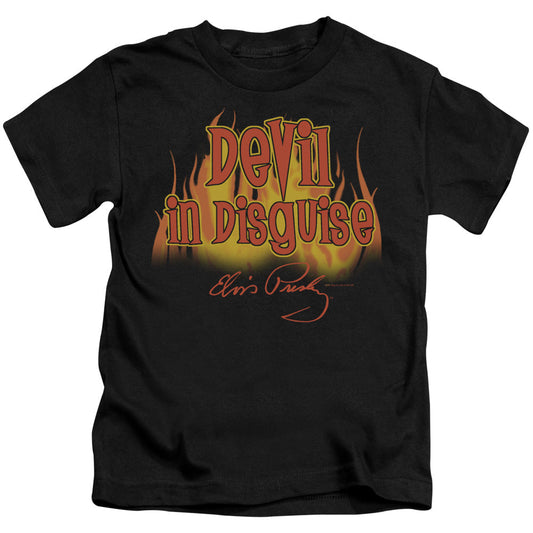 Elvis Presley Devil in Disguise Juvenile Kids Youth T Shirt Black Officially Licensed