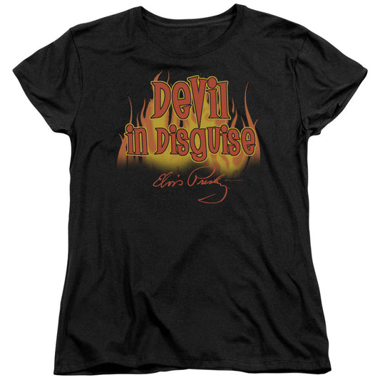 Elvis Presley Devil in Disguise Womens T Shirt Black Officially Licensed