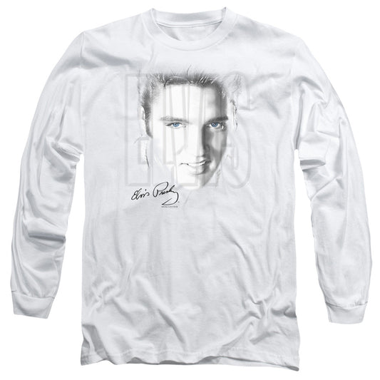 Elvis Presley Blue Eyes Mens Long Sleeve Shirt White Officially Licensed Officially Licensed