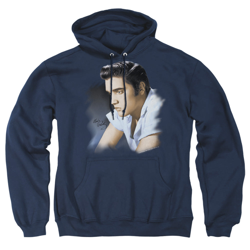 Elvis Presley Blue Profile Mens Hoodie Navy Officially Licensed