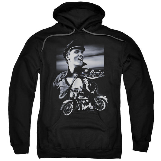 Elvis Presley Motorcycle Mens Hoodie Black Officially Licensed