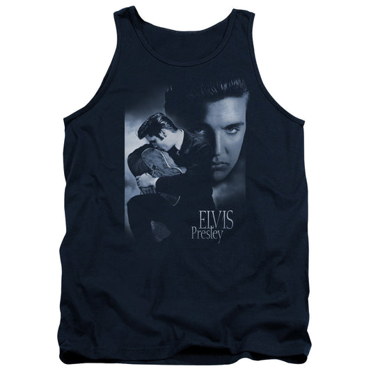 Elvis Presley Reverent Mens Tank Top Shirt Navy Blue Officially Licensed