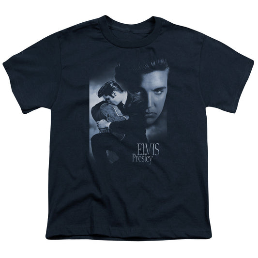 Elvis Presley Reverent Kids Youth T Shirt Navy Blue Officially Licensed