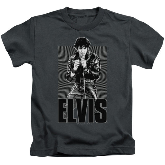 Elvis Presley Leather Juvenile Kids Youth T Shirt Charcoal Officially Licensed