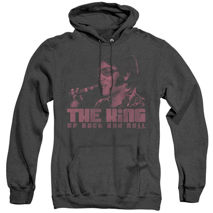 Elvis Presley The King Mens Heather Hoodie Black Officially Licensed