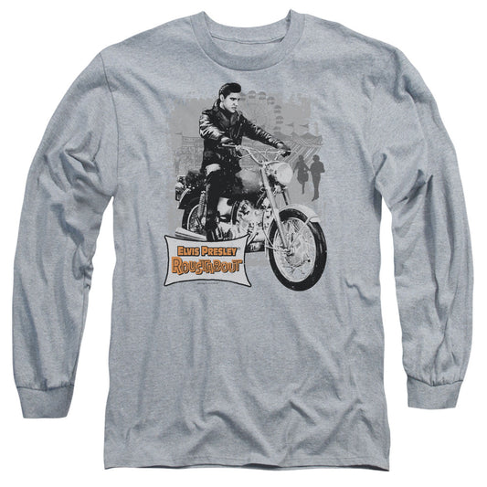 Elvis Presley Roustabout Poster Mens Long Sleeve Shirt Athletic Heather Officially Licensed Officially Licensed