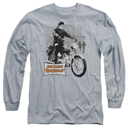 Elvis Presley Roustabout Poster Mens Long Sleeve Shirt Athletic Heather Officially Licensed Officially Licensed