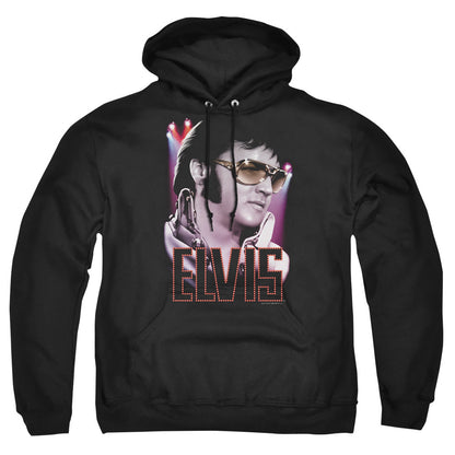 Elvis Presley 70'S Star Mens Hoodie Black Officially Licensed