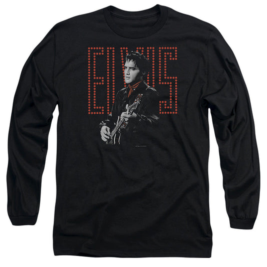 Elvis Presley Red Guitarman Mens Long Sleeve Shirt Black Officially Licensed Officially Licensed