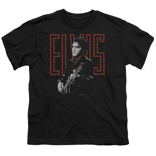 Elvis Presley Red Guitarman Kids Youth T Shirt Black Officially Licensed
