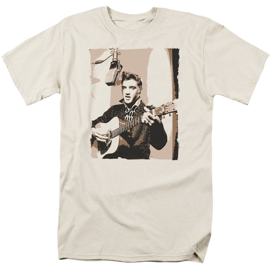 Elvis Presley Sepia Studio Mens T Shirt Cream Officially Licensed