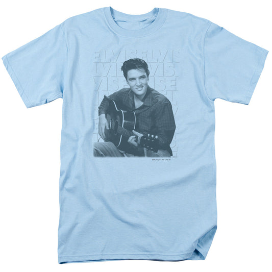 Elvis Presley Repeat Mens T Shirt Light Blue Officially Licensed