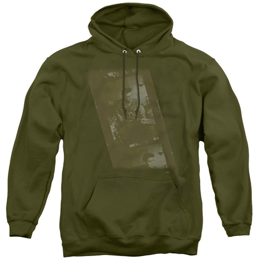 Elvis Presley Army Mens Hoodie Military Green Officially Licensed