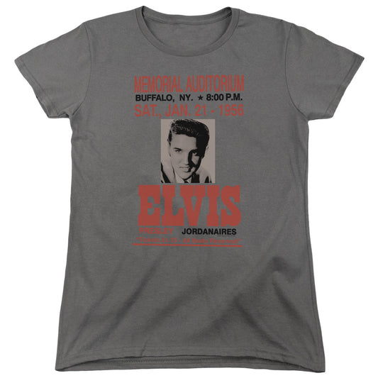 Elvis Presley Buffalo 1956 Womens T Shirt Charcoal Officially Licensed